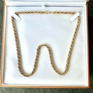 Moda Jewels Accessories - 18k Solid 2 Tone White/Yellow Gold Rope Box Chain Moda Jewels Accessories - 18k Solid 2 Tone White/Yellow Gold Rope Box Chain